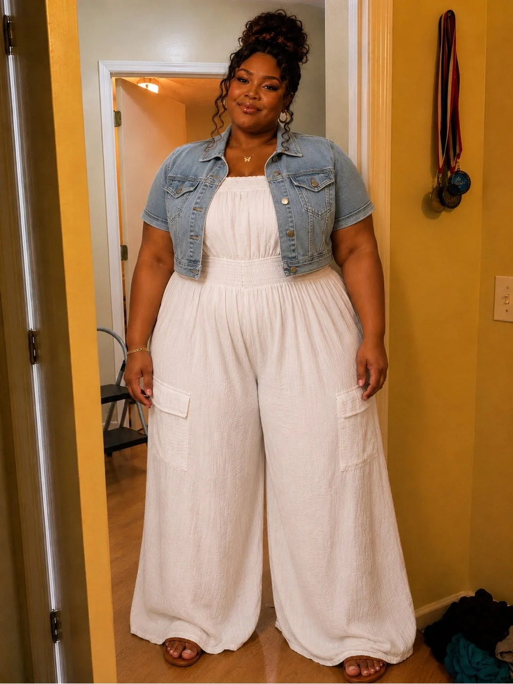 T.J.Maxx Wide-Leg Jumpsuit in White - Picture 3 of 5